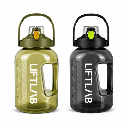 مطارة مياه بسعة 2.2 لتر مع شفاط وربطة حمل من ليفت لاب - LIFTLAB High Quality Water Bottle 2.2L 