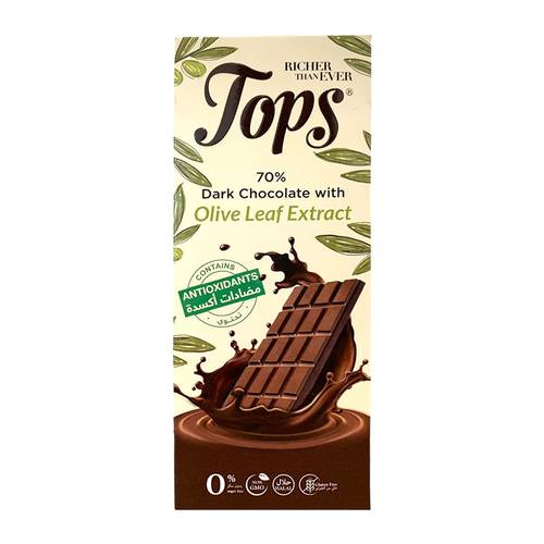 Tops Antioxidant Dark Chocolate with Olive Leaf Extract 50g