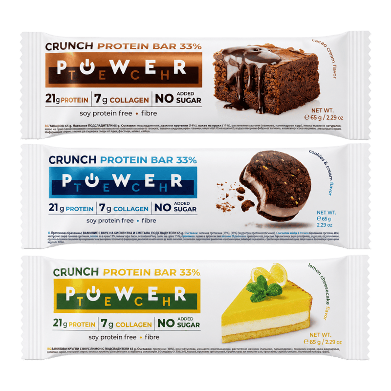 Power Tech Crunch Protein Bar 33% with Collagen No Added Sugar 65g