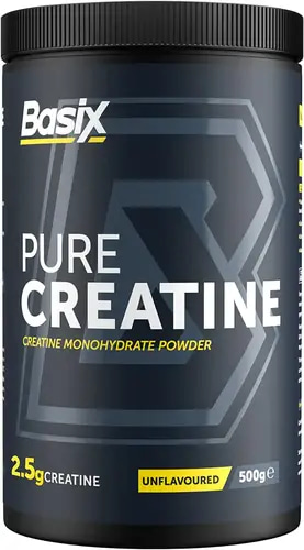 Basix Pure Creatine Monohydrate – 500g – 2.5g Serving – Unflavoured