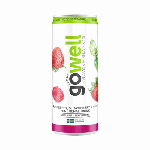 GoWell Functional Drink 330ml – Raspberry, Strawberry & Mint