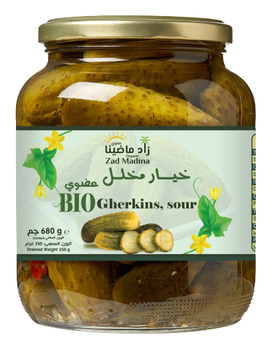 زاد ماضينا مخلل خيار عضوي 680 جم - طعم حامض ولذيذ