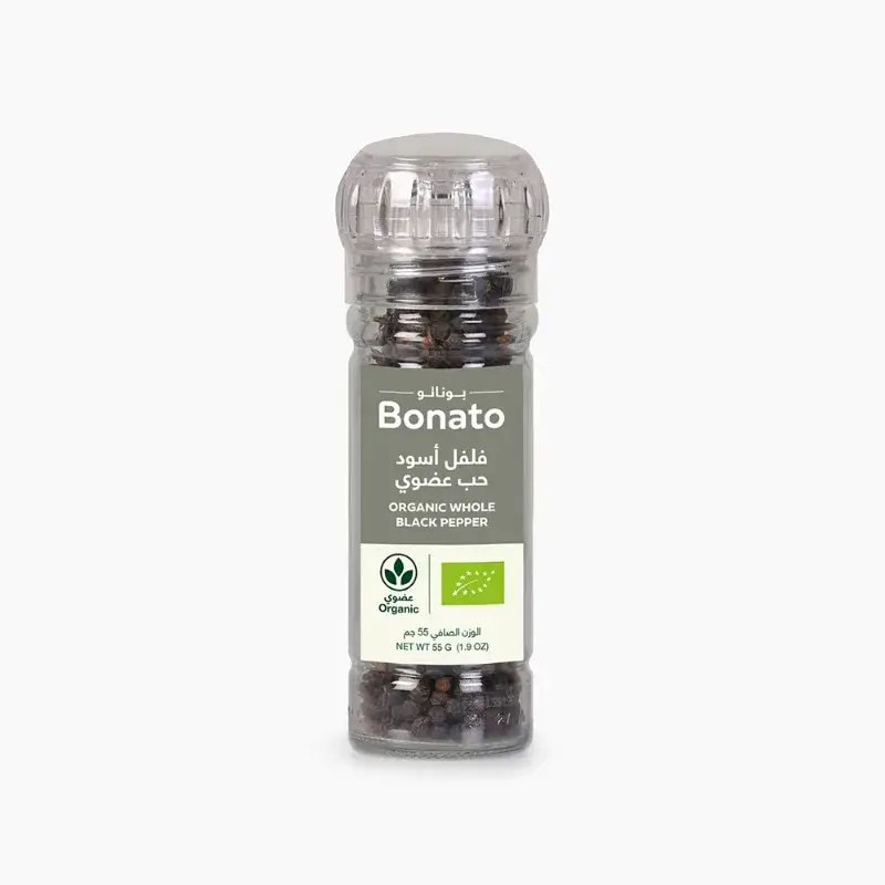 Bonato Organic Whole Black Pepper 55g