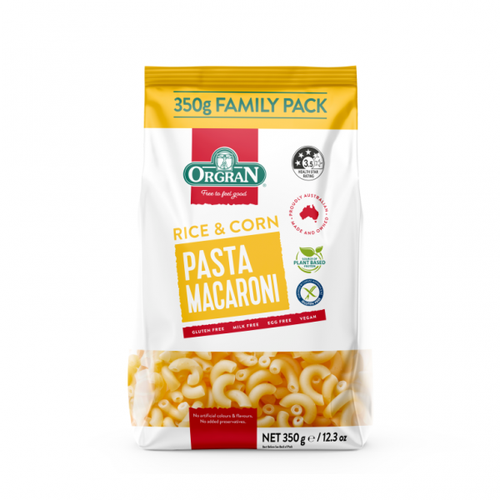 Orgran Rice & Corn Macaroni Pasta, Gluten Free 350g