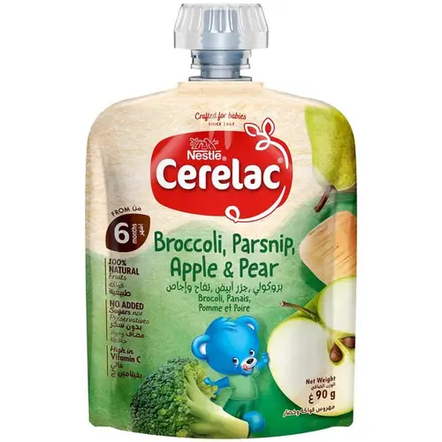 Cerelac Baby Food No Added Sugar 6 Months 90g - Broccoli, Carrot, Apple & Pear