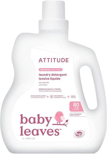  ATTITUDE Baby Laundry Detergent Liquid, EWG Verified, Safe for Baby Clothes, Infant and Newborn, Vegan and Naturally Derived Washing Soap 2L