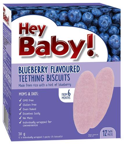 Hey Baby! Blueberry Flavoured Teething Biscuits 12×4.2g