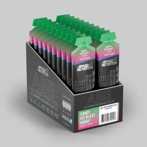 (Box of 20) Applied Nutrition - ABE (ALL BLACK EVERYTHING) Pre-Workout Gel -  Candy Ice Blast