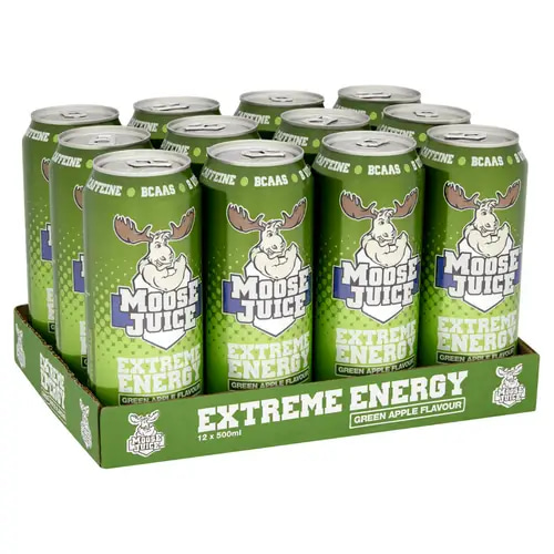 (Box) MUSCLE MOOSE MOOSE JUICE BLUE RASPBERRY 12x500ml