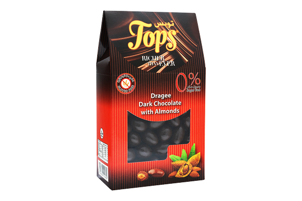 Tops Dragee Dark Chocolate with Almonds - Sugar Free