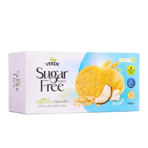 Verde Digestive Sugar Free Oats Biscuits 180g - Coconut