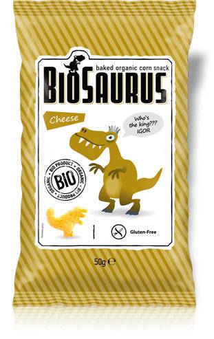Biosaurus Baked Organic Corn Snack Cheese Junior 50g