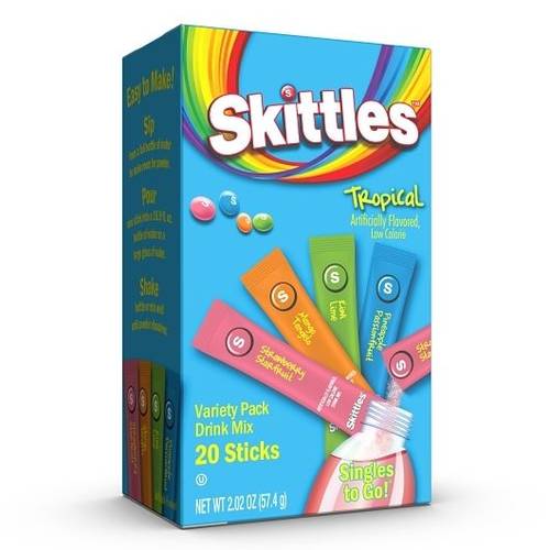 Skittles Singles To Go Drink Mix 20Sticks‏ - Tropical