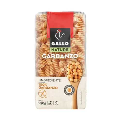 مكرونة لولبية عضوية من طحين الحمص خالية من الغلوتين – Gallo Nature (250 جم)