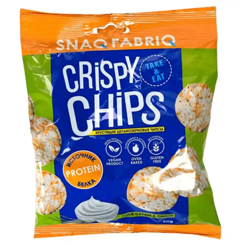 Snack Fabric Whole Grain Chips Sour Cream & Onion 50g