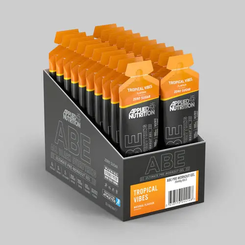 (Box of 20) Applied Nutrition - ABE (ALL BLACK EVERYTHING) Pre-Workout Gel -  Tropical Vibes