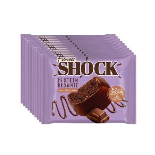 (Box) Fitness Shock Protein Brownie Hot Chocolate 10 X 50 G