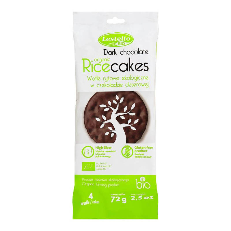 Lestello Organic Chocolate Rice Cakes 72g