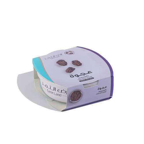 تمر عجوة بالسمسم بدون نواة في علب معدنية 200جم أرض التمر