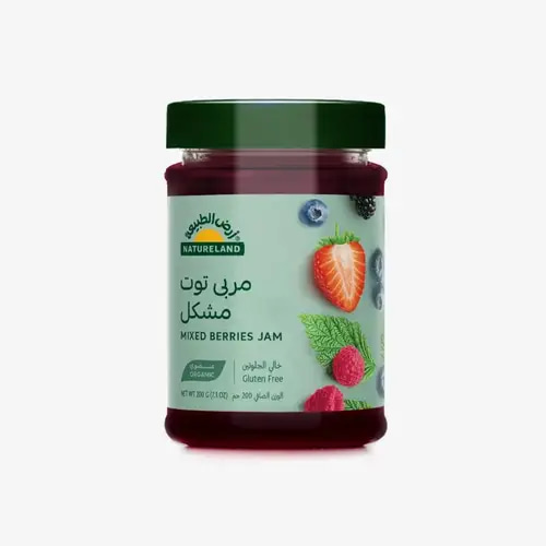 مربى عضوي خالي الجلوتين 200جم  أرض الطبيعة - مربى توت مشكل