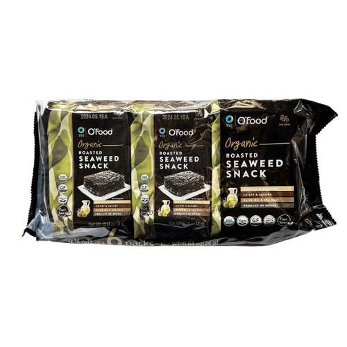 O’Food Organic Seaweed Snack with Olive Oil 6×4g