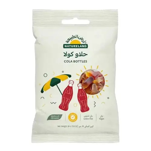Natureland Organic Gummies Cola Bottles 50 gm
