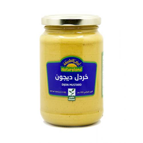 خردل ديجون عضوي فرنسي لصنع التتبيلات او الاستخدام المباشر بنكهة قوية - 350 جم - أرض الطبيعة