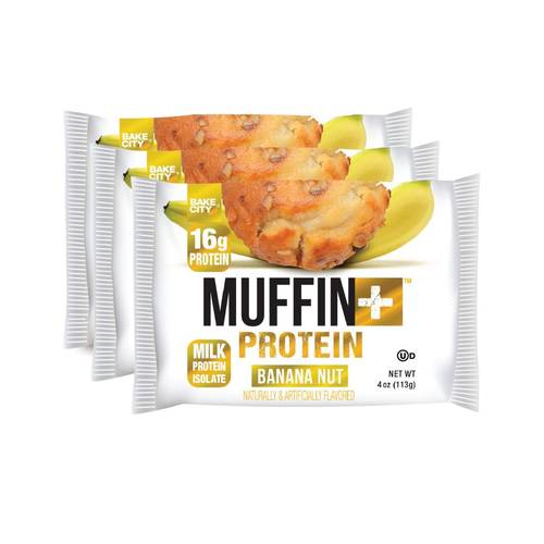 (Box of 6) Bake City Muffin+ Protein 113g - Banana Nut
