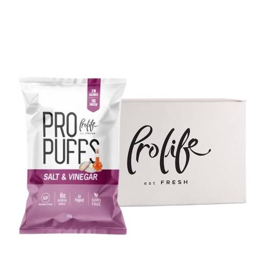 (Box of 20) Prolife Pro Puffs High Protein 50g - Salt & Vinegar