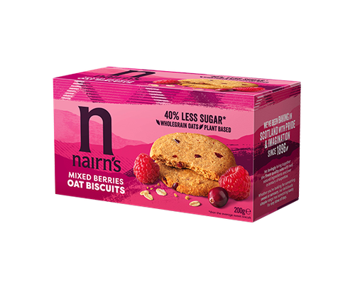 Nairn's E-Mixed Berry Oat Biscuits 200gm