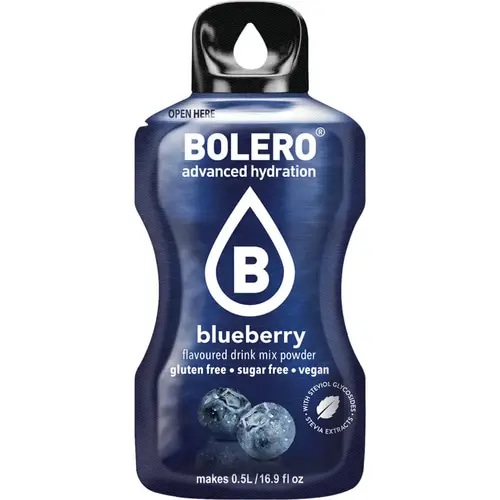 Bolero Water Flavor Blueberry 12 Sachets