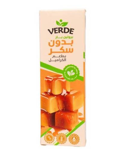 Caramel Flavored Protein Bar, Sugar-Free, 50g, Verdi