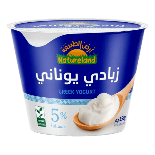 زبادي يوناني كامل الدسم 150جم عضوي أرض الطبيعة (مبرد)