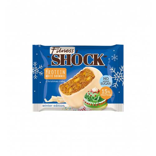 Protein White Brownie Christmas Cake 50g - Fitness Shock