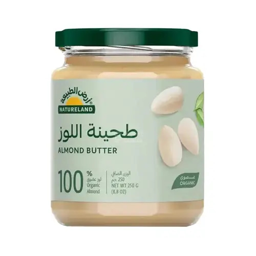 زبدة اللوز (طحينة اللوز) عضوي 250 جم أرض الطبيعة