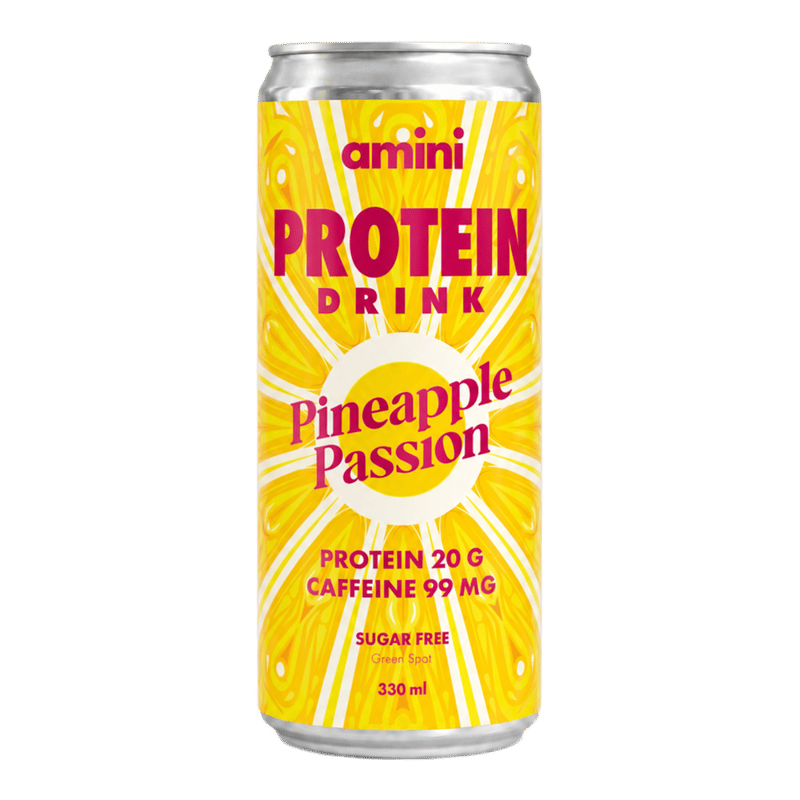 Amini Sparkling Protein Drink Pineapple Passion Fruit 330ml - 99mg Caffeine