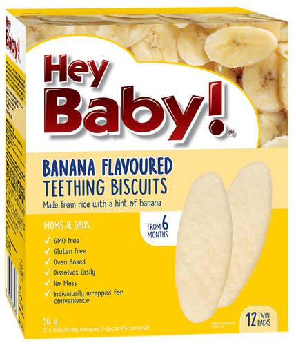 Hey Baby! Banana Flavoured Teething Biscuits 12×4.2g