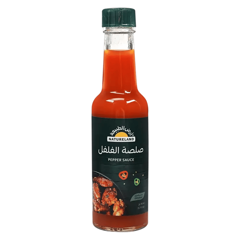 صلصة الفلفل عضوي شطة حارة 140 جم أرض الطبيعة