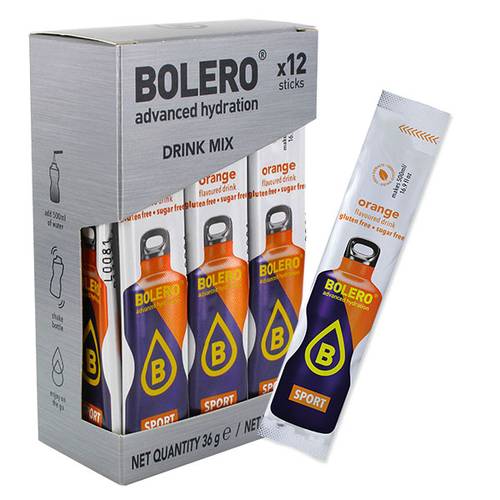 Bolero Sugar-Free Water Flavor Powder 12 Sachets (3g) – Orange Sport