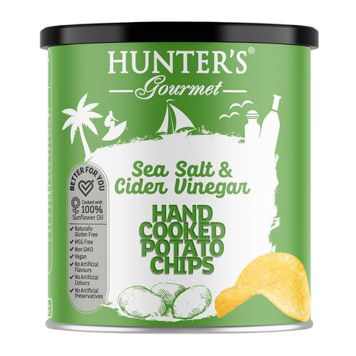 Hunter's Gourmet Hand Cooked Potato Chips Sea Salt & Cider Vinegar 40g