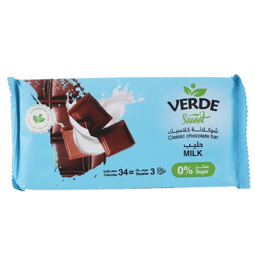 VERDE Sweet Chocolate Bar - Sugar-Free & Gluten-Free 80g - Classic Milk