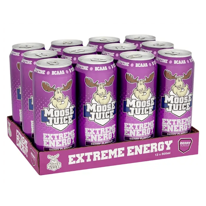(Pack of 12) MUSCLE MOOSE ENERGY JUICE 500ML - Berry