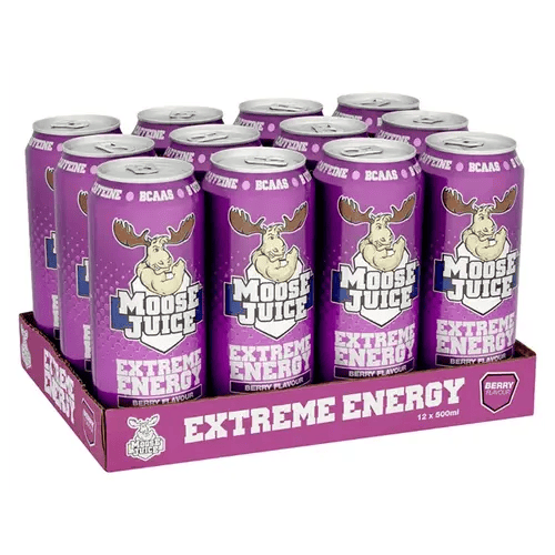 (Pack of 12) MUSCLE MOOSE ENERGY JUICE 500ML - Berry