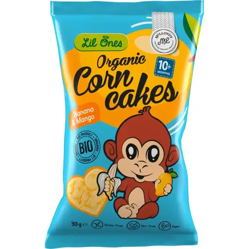 Lil Ones Organic Corn Cakes with Banana & Mango - 30g