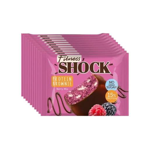 (Box of 10) Fitness Shock Protein Brownie 50g - Mix Berry