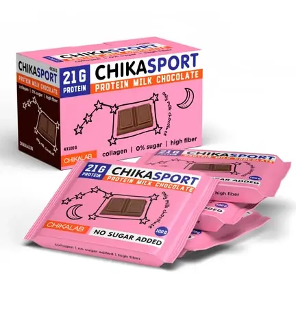 (Box of 12) Chika sport chocolate Keto No Added Sugar 100g Chikalab - Milk Chocolate