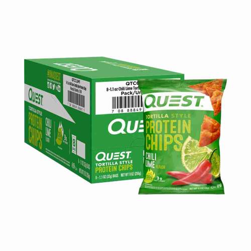 (Pack of 8) Quest Nutrition Protein Tortilla Chips - Chili Lime 32g