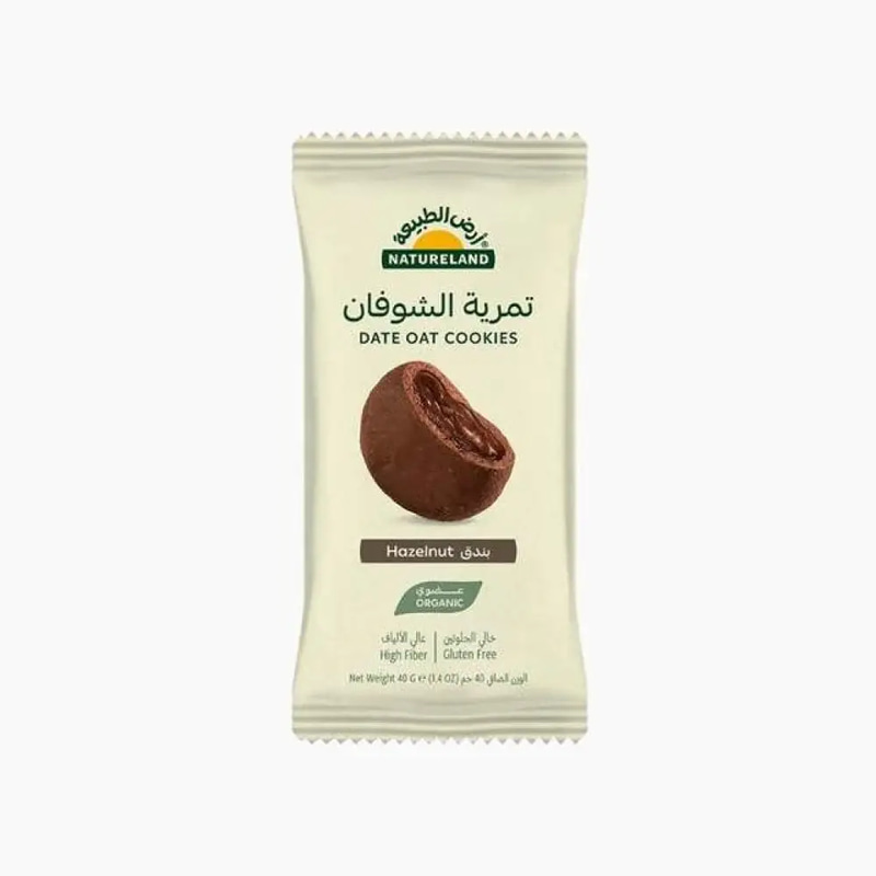 Natureland Date Oat Cookies - Hazelnut 40g