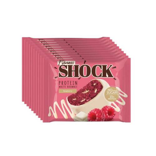 (Box of 10) Fitness Shock Protein Brownie 50g - Raspberry