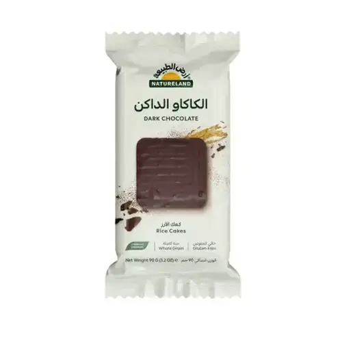 كعك الأرز بالشوكولاتة الداكنة عضوي 90 جم - أرض الطبيعة